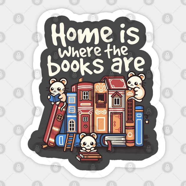 Home is where the books are Sticker by NemiMakeit
